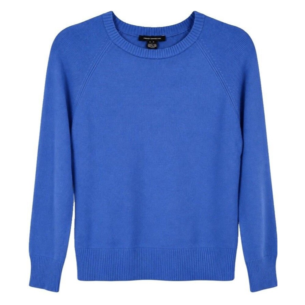 French Connection Cosysoft Sweater Women’s L Wildflower Blue Raglan Crewneck NWT